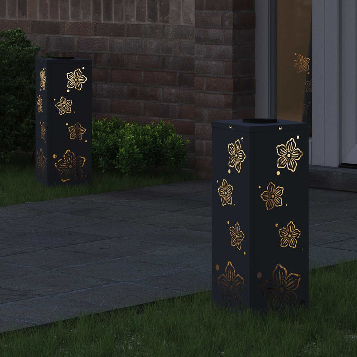 Solar LED sti lys 2 pcs Antracit Koldvalset Stål