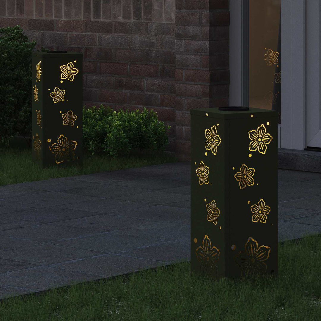 Solar LED sti lys 2 pcs Varm hvid 18 x 18 x 50 cm