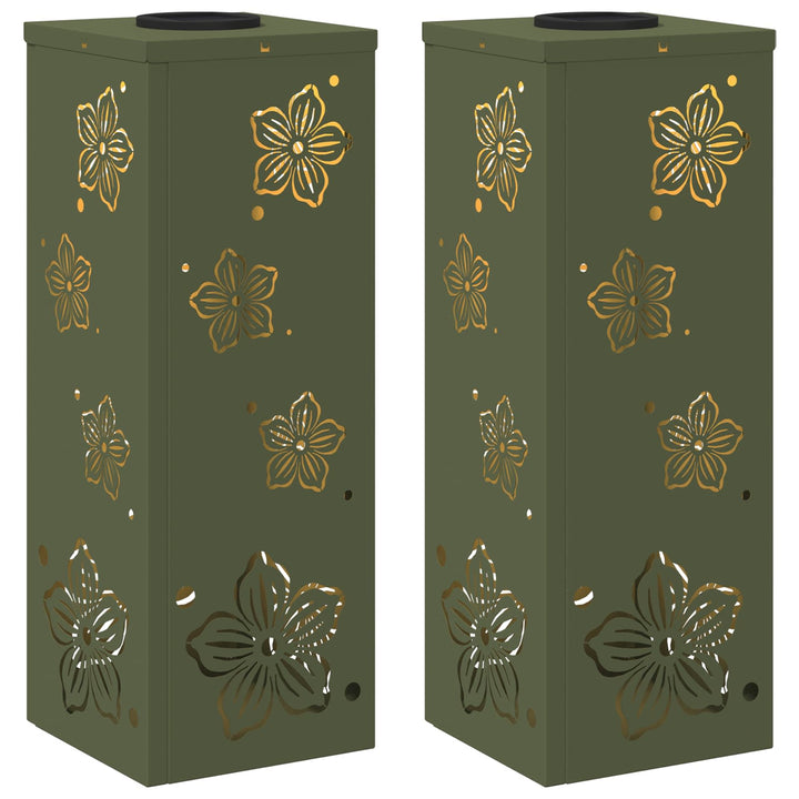 Solar LED sti lys 2 pcs Varm hvid 18 x 18 x 50 cm