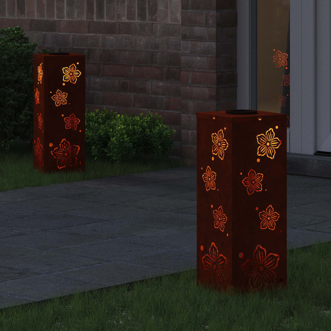Solar LED sti lys 2 pcs Varm hvid 18 x 18 x 50 cm