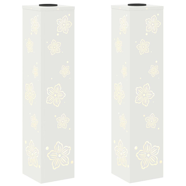 Solar LED sti lys 2 pcs Hvid Koldvalset Stål
