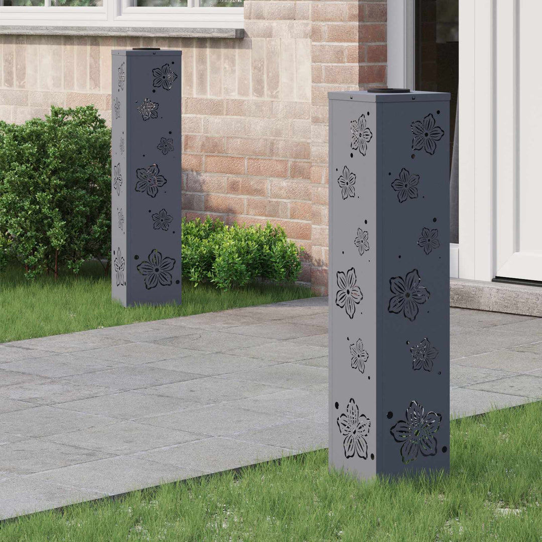 Solar LED sti lys 2 pcs Varm hvid 18 x 18 x 80 cm