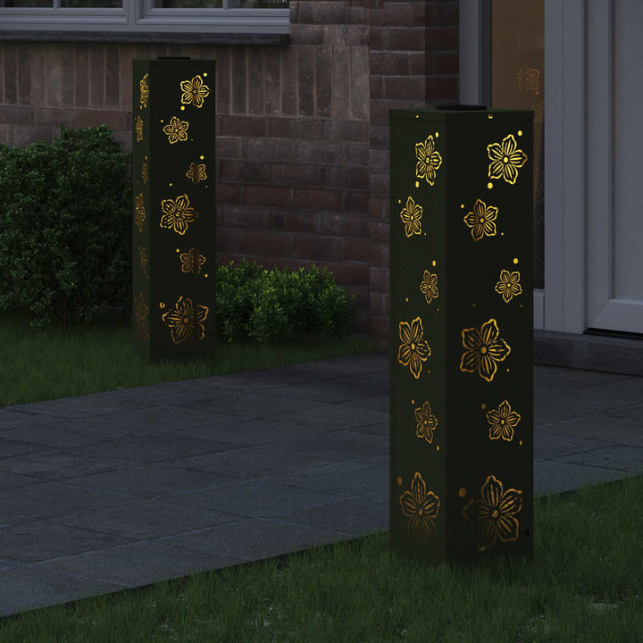 Solar LED sti lys 2 pcs Varm hvid 18 x 18 x 80 cm