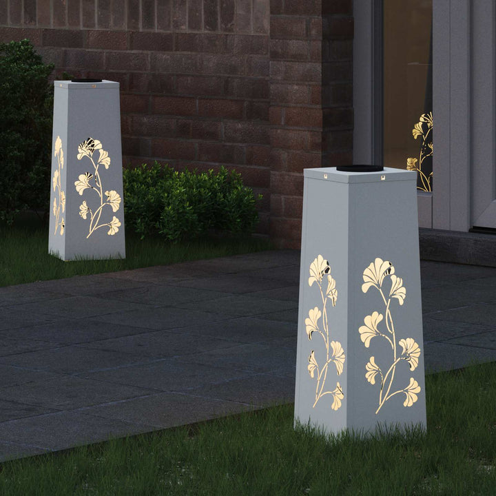Solar LED sti lys 2 pcs Varm hvid 18 x 18 x 50 cm