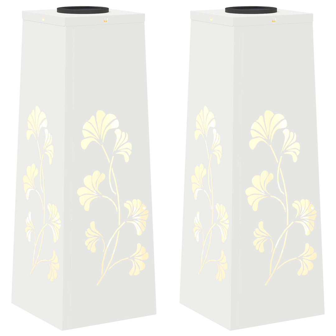 Solar LED sti lys 2 pcs Varm hvid 18 x 18 x 50 cm