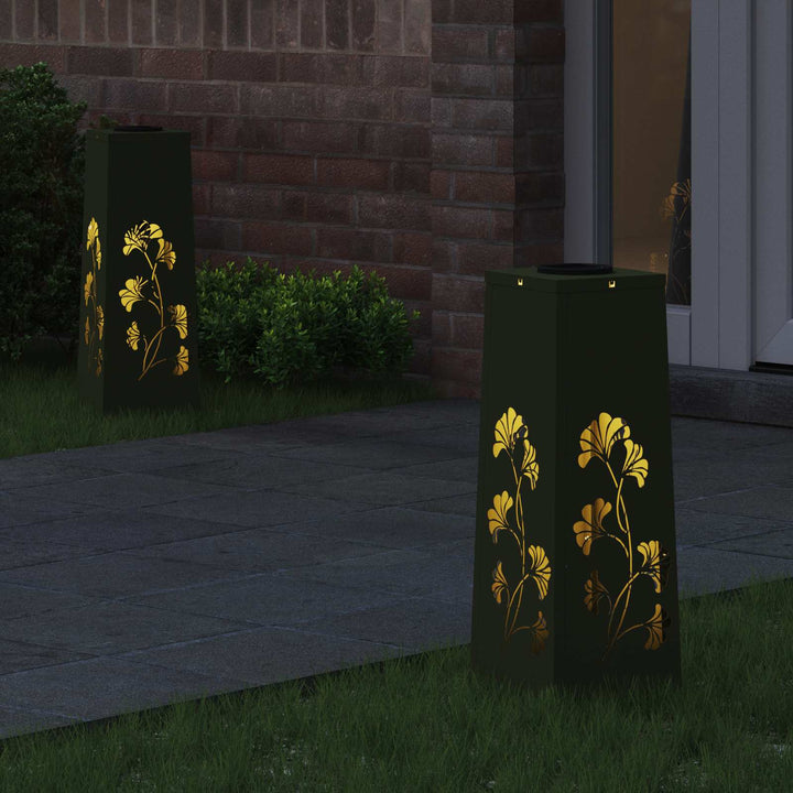 Solar LED sti lys 2 pcs Varm hvid 18 x 18 x 50 cm
