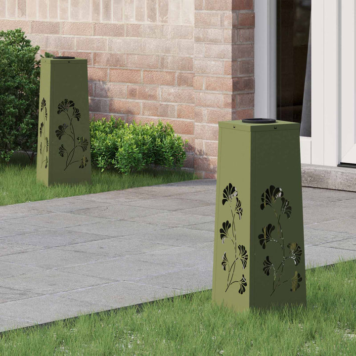Solar LED sti lys 2 pcs Varm hvid 18 x 18 x 50 cm