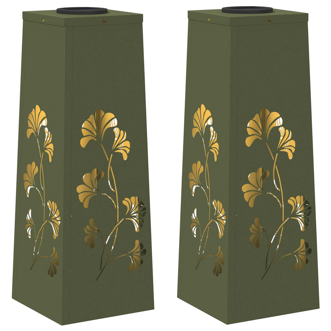 Solar LED sti lys 2 pcs Varm hvid 18 x 18 x 50 cm
