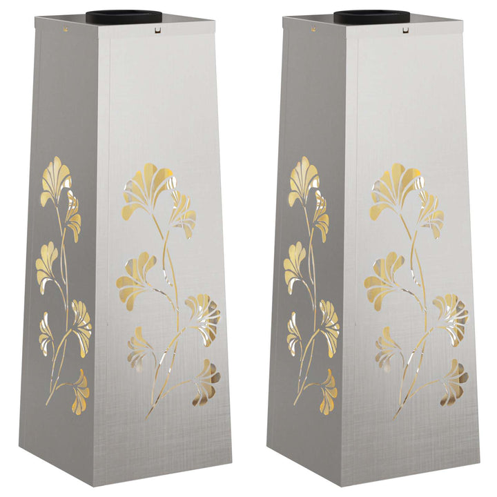 Solar LED sti lys 2 pcs Varm hvid 18 x 18 x 50 cm Rustfrit stål