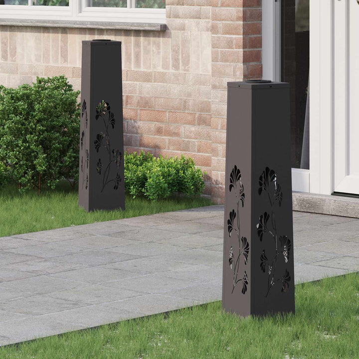 Solar LED sti lys 2 pcs Varm hvid 18 x 18 x 80 cm