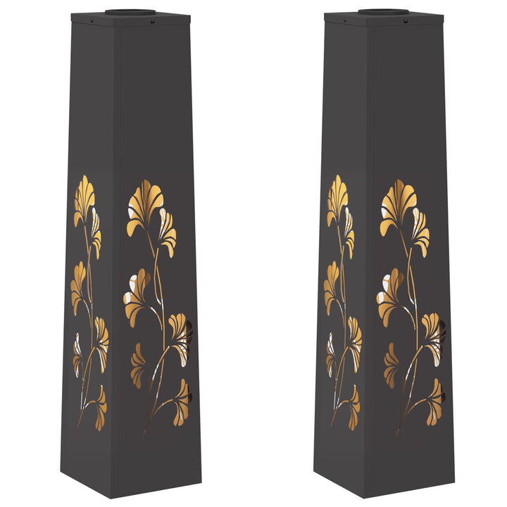 Solar LED sti lys 2 pcs Varm hvid 18 x 18 x 80 cm