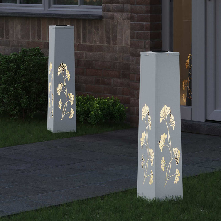Solar LED sti lys 2 stk. Varm hvid 18 x 18 x 80 cm