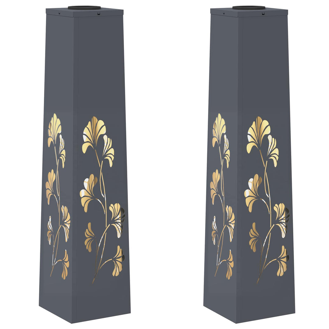 Solar LED sti lys 2 stk. Varm hvid 18 x 18 x 80 cm
