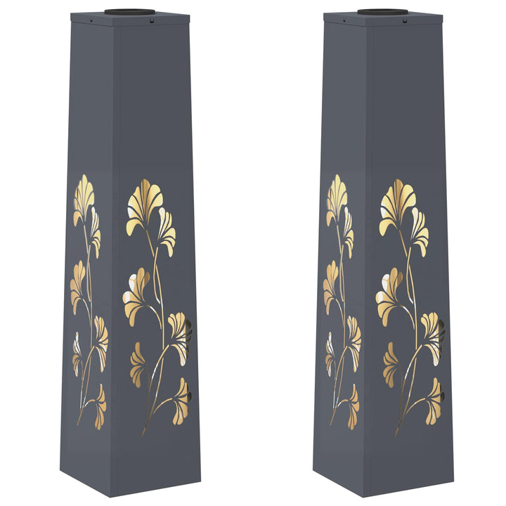 Solar LED sti lys 2 stk. Varm hvid 18 x 18 x 80 cm