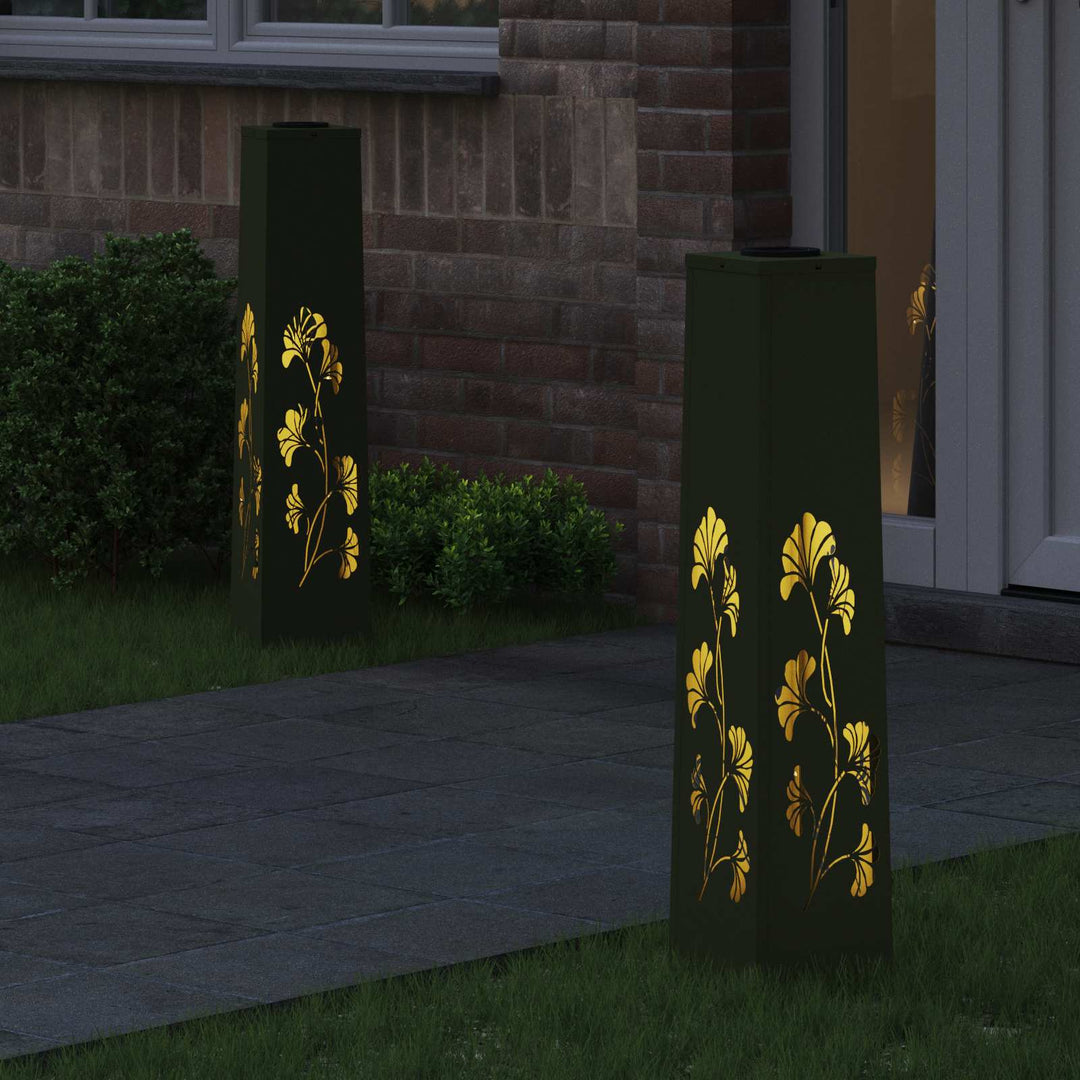 Solar LED sti lys 2 pcs Varm hvid 18 x 18 x 80 cm