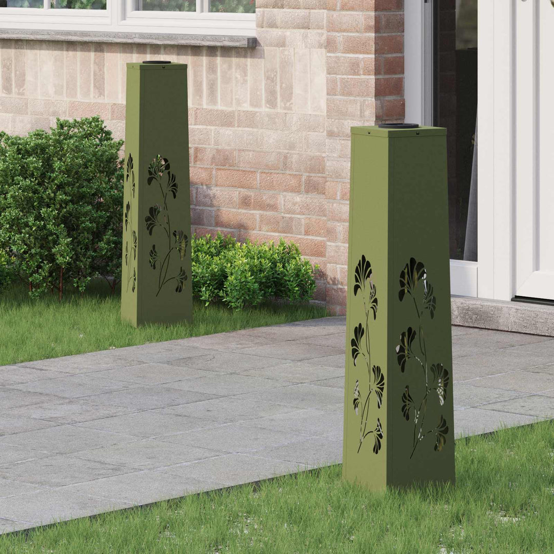Solar LED sti lys 2 pcs Varm hvid 18 x 18 x 80 cm