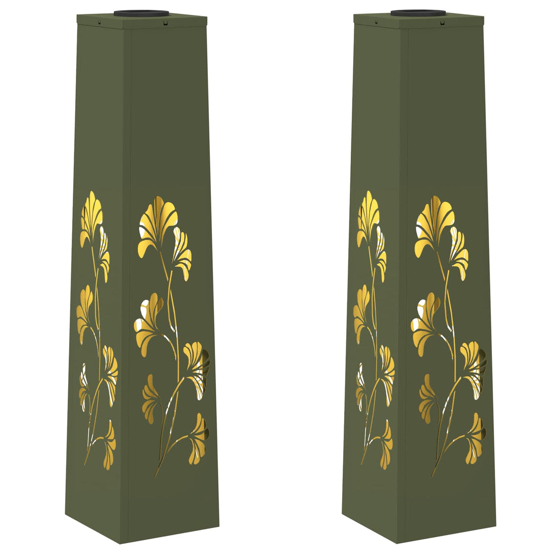 Solar LED sti lys 2 pcs Varm hvid 18 x 18 x 80 cm
