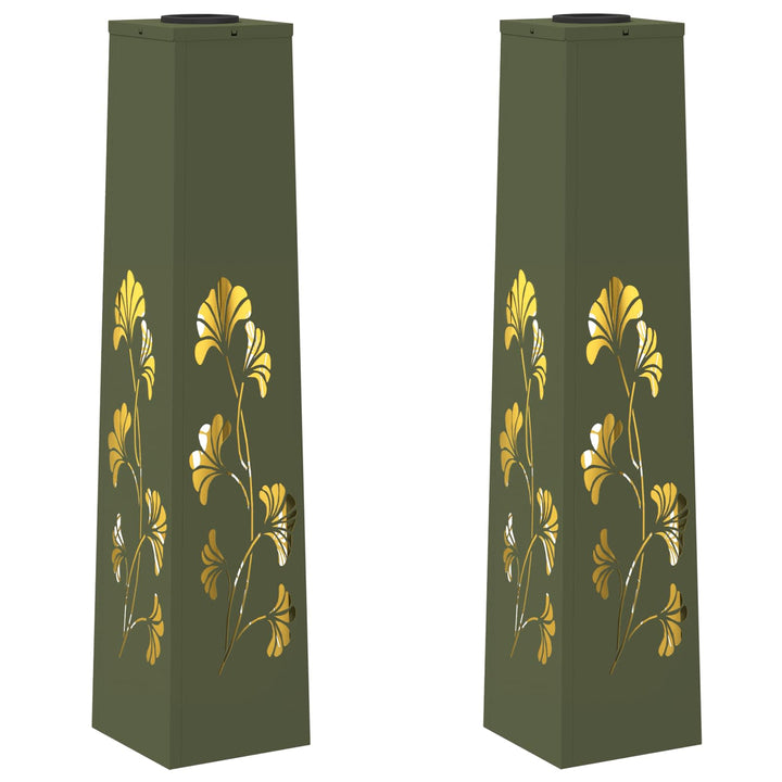 Solar LED sti lys 2 pcs Varm hvid 18 x 18 x 80 cm