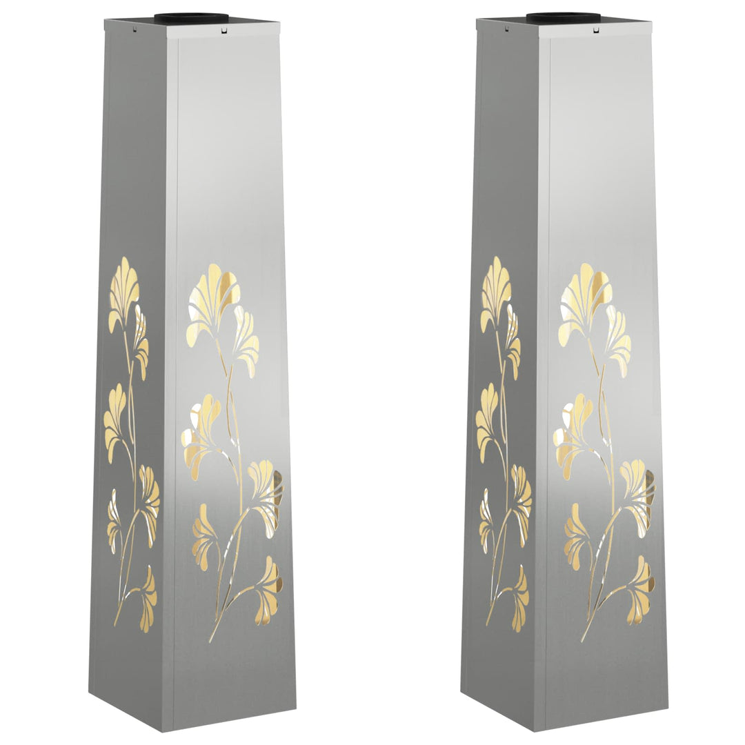 Solar LED sti lys 2 pcs Varm hvid 18 x 18 x 80 cm