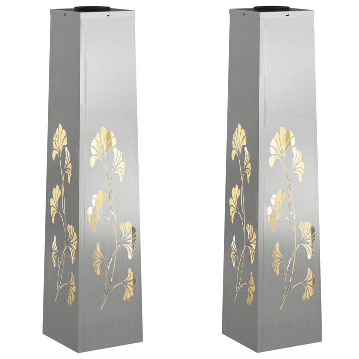 Solar LED sti lys 2 pcs Varm hvid 18 x 18 x 80 cm