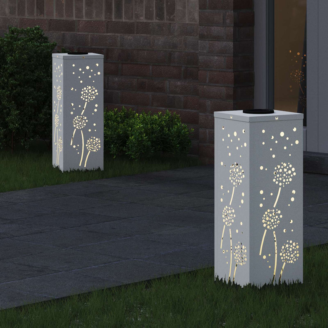 Solar LED sti lys 2 pcs Varm hvid 18 x 18 x 50 cm