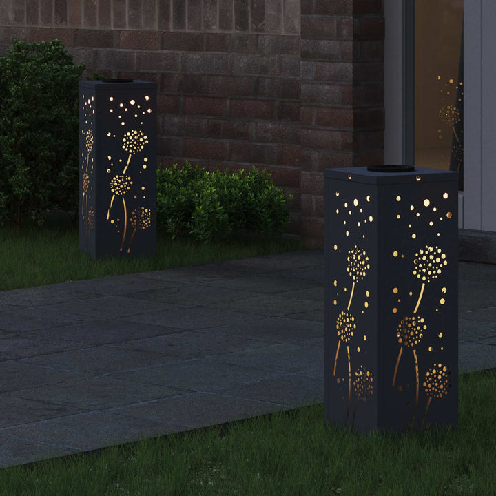 Solar LED sti lys 2 pcs Varm hvid 18 x 18 x 50 cm