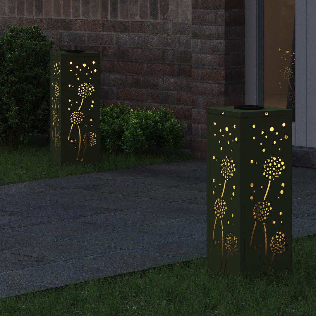 Solar LED sti lys 2 pcs Varm hvid 18 x 18 x 50 cm