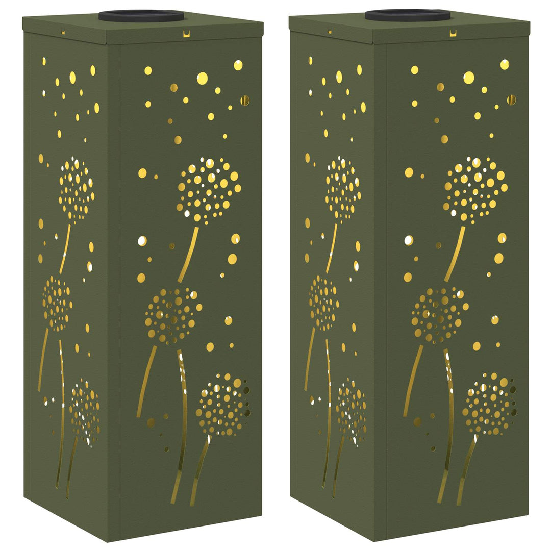 Solar LED sti lys 2 pcs Varm hvid 18 x 18 x 50 cm