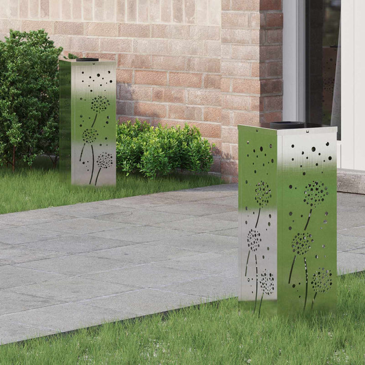 Solar LED sti lys 2 pcs Varm hvid 18 x 18 x 50 cm Rustfrit stål