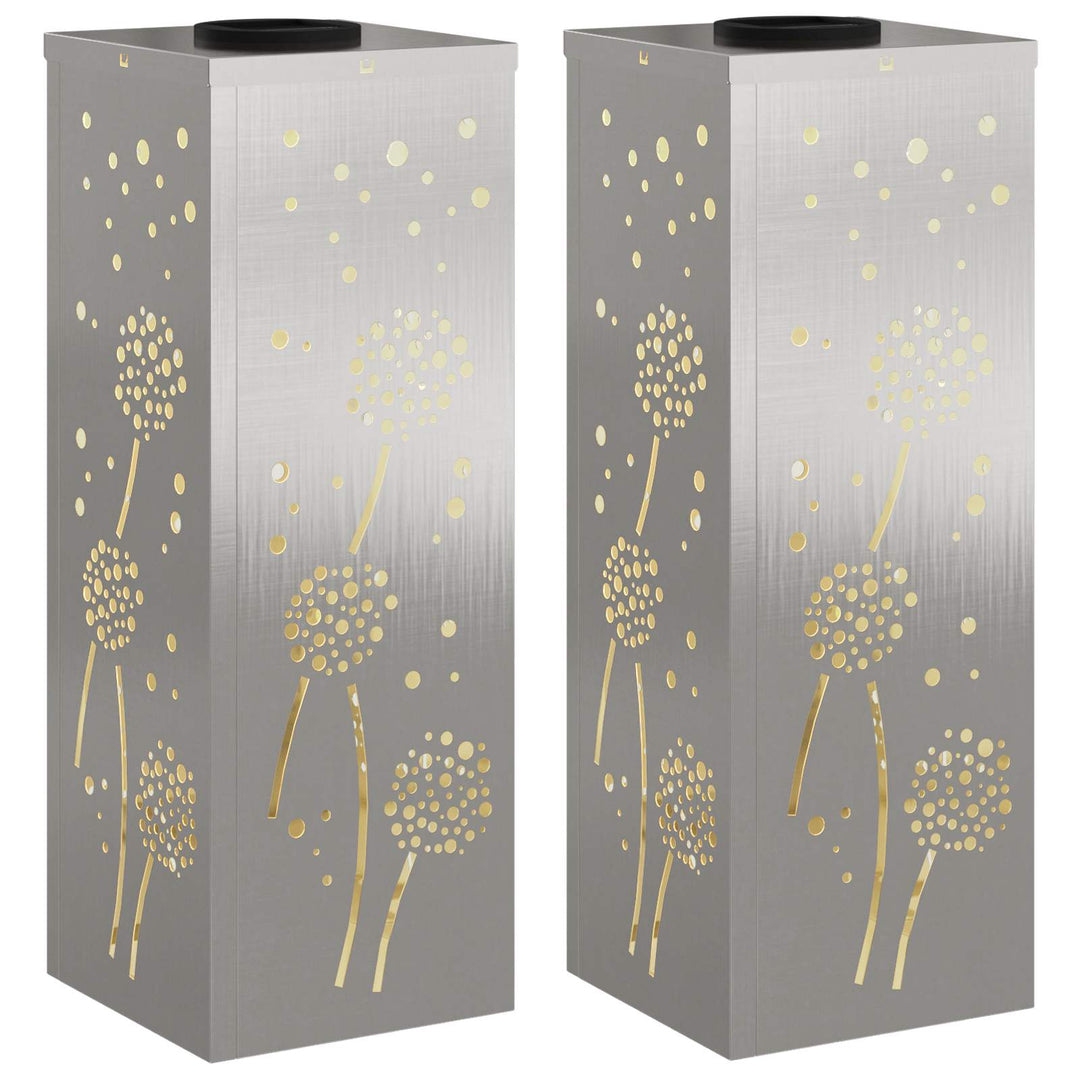 Solar LED sti lys 2 pcs Varm hvid 18 x 18 x 50 cm Rustfrit stål