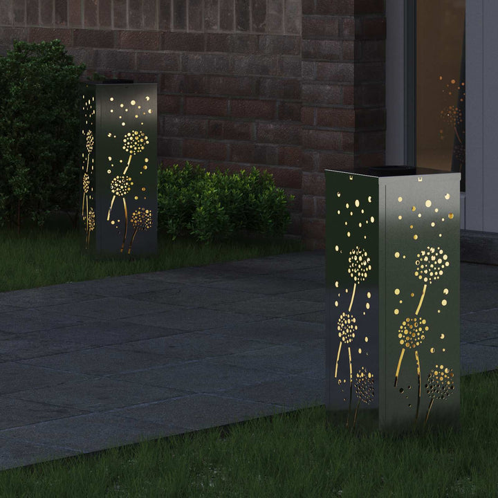 Solar LED sti lys 2 pcs Varm hvid 18 x 18 x 50 cm