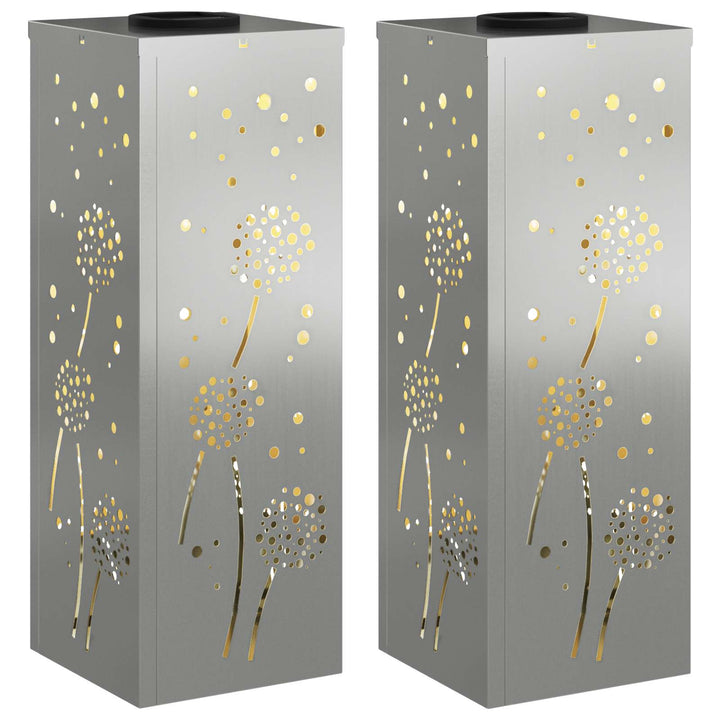 Solar LED sti lys 2 pcs Varm hvid 18 x 18 x 50 cm