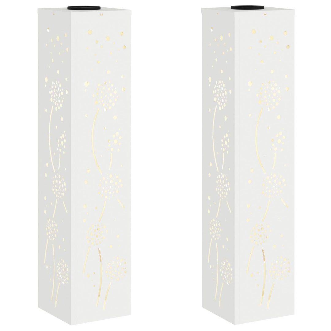 Solar LED sti lys 2 pcs Hvid Koldvalset Stål
