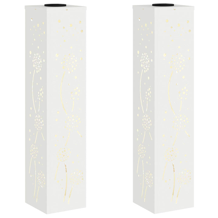 Solar LED sti lys 2 pcs Hvid Koldvalset Stål