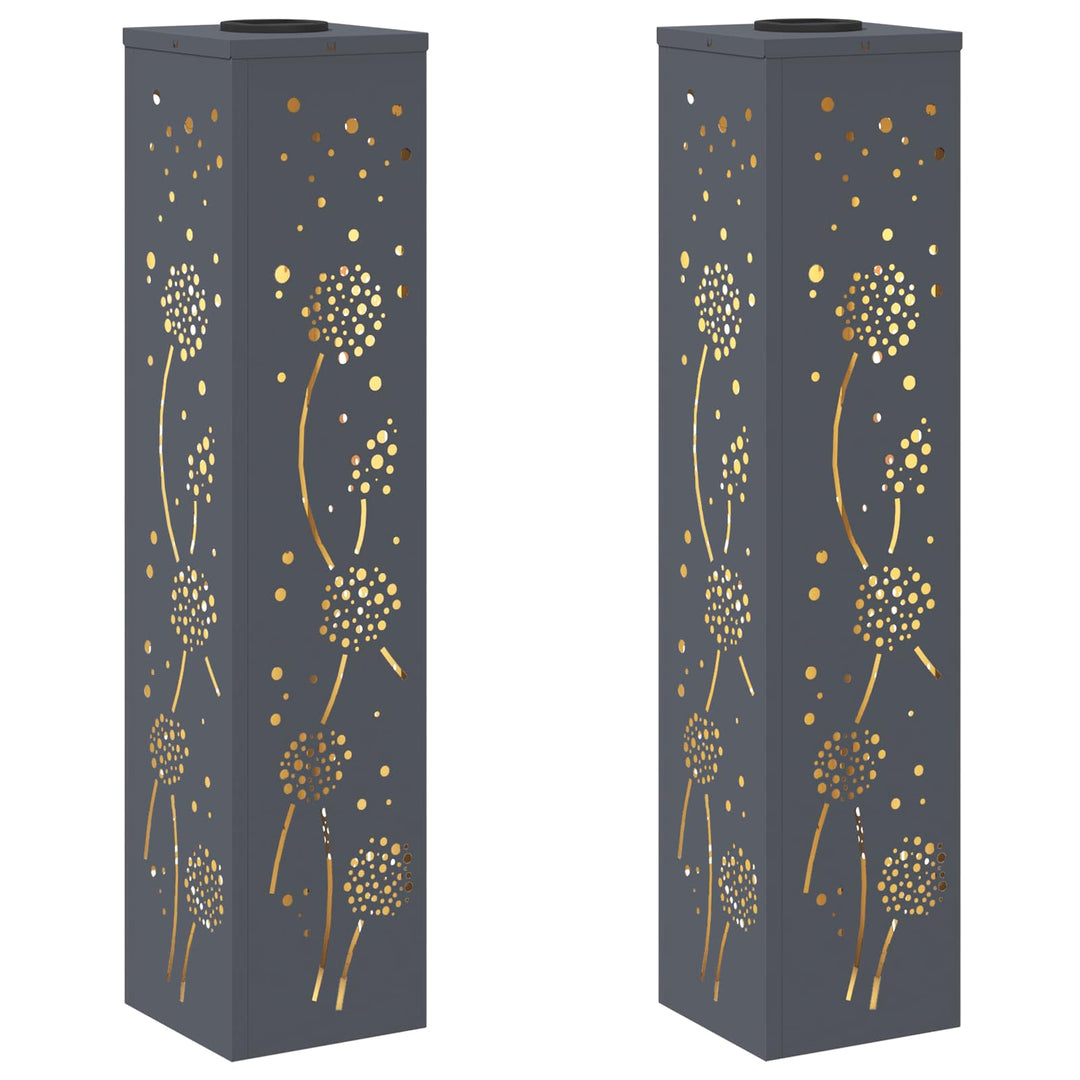 Solar LED sti lys 2 stk. Varm hvid 18 x 18 x 80 cm