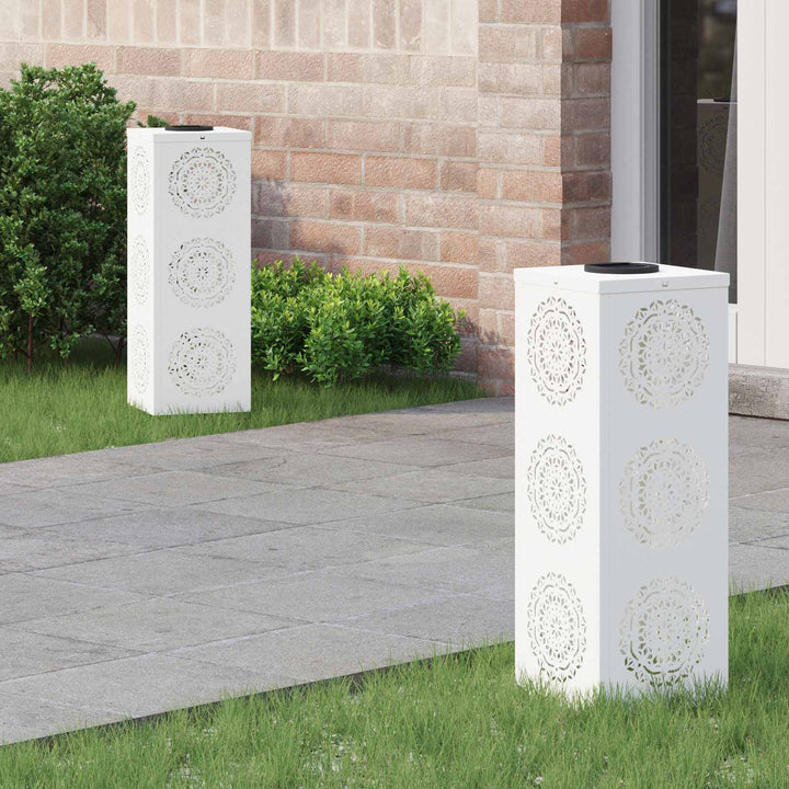 Solar LED sti lys 2 pcs Hvid Koldvalset Stål