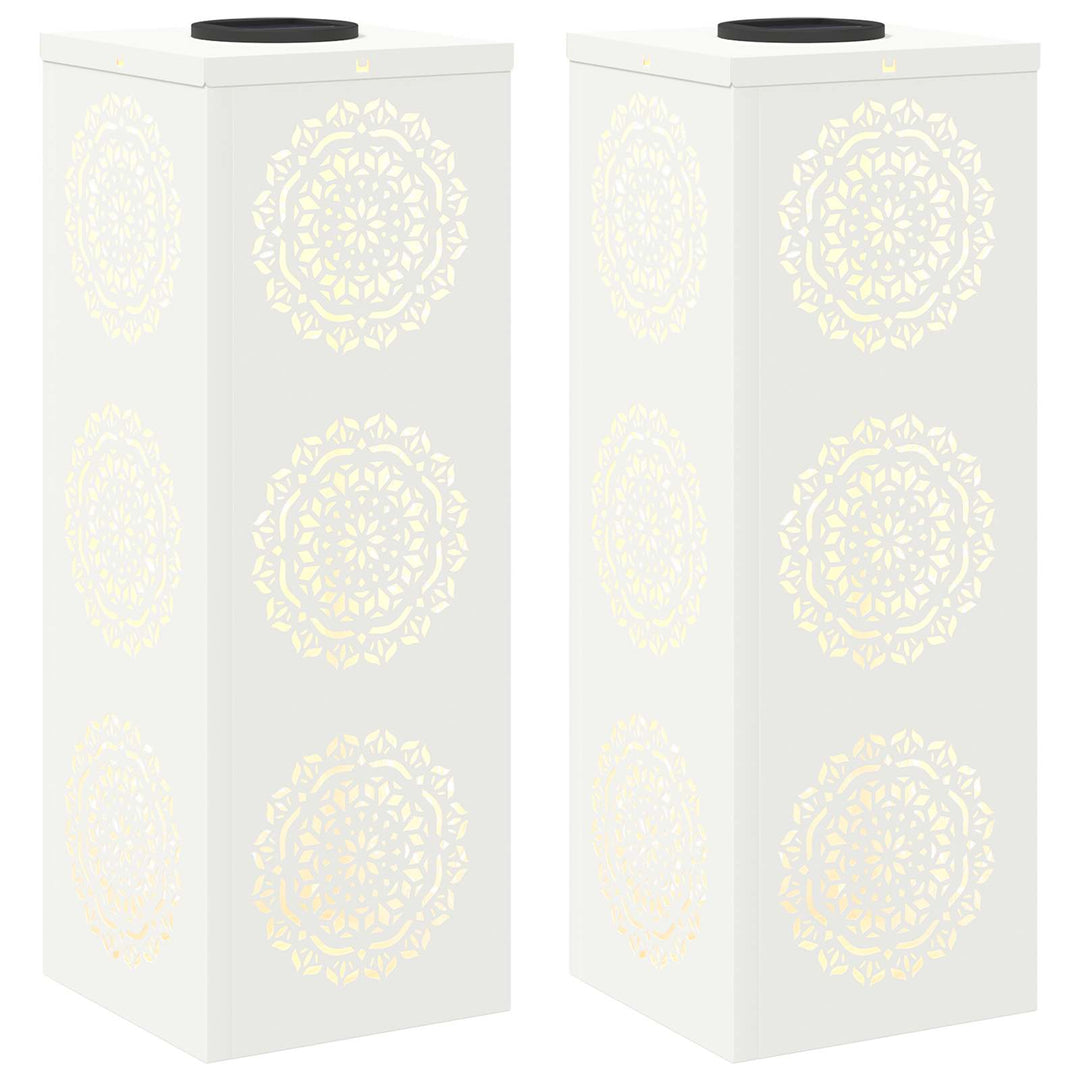 Solar LED sti lys 2 pcs Hvid Koldvalset Stål