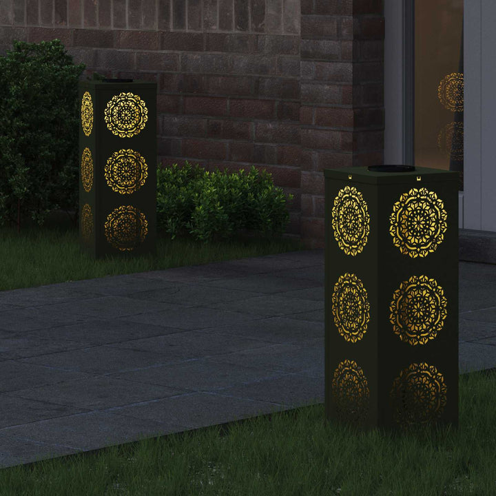 Solar LED sti lys 2 pcs Varm hvid 18 x 18 x 50 cm