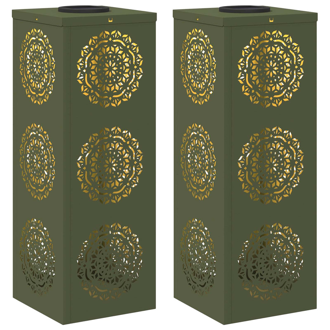 Solar LED sti lys 2 pcs Varm hvid 18 x 18 x 50 cm