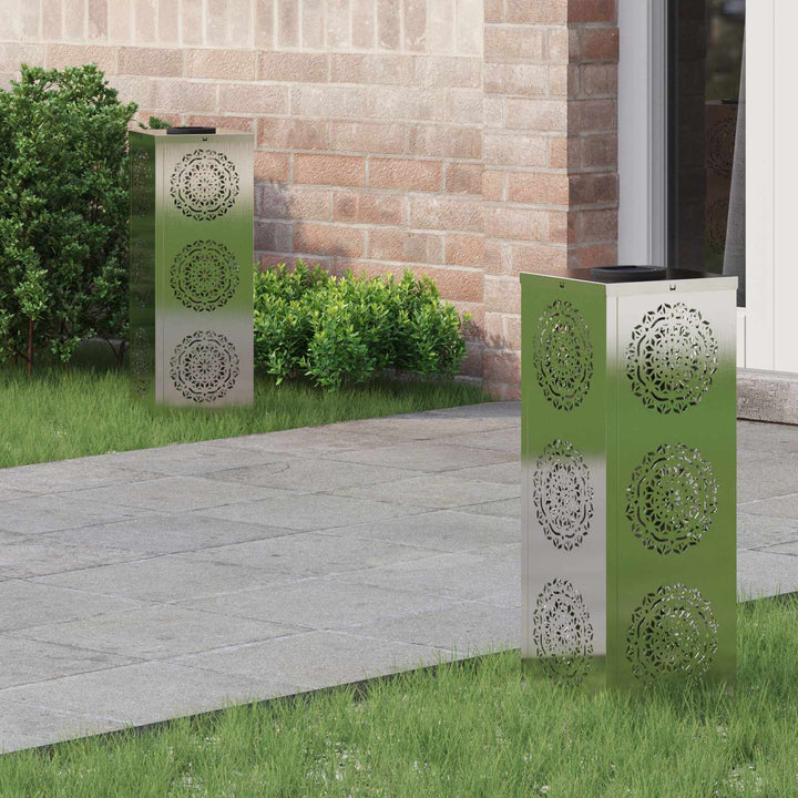 Solar LED sti lys 2 pcs Sølv Rustfrit stål