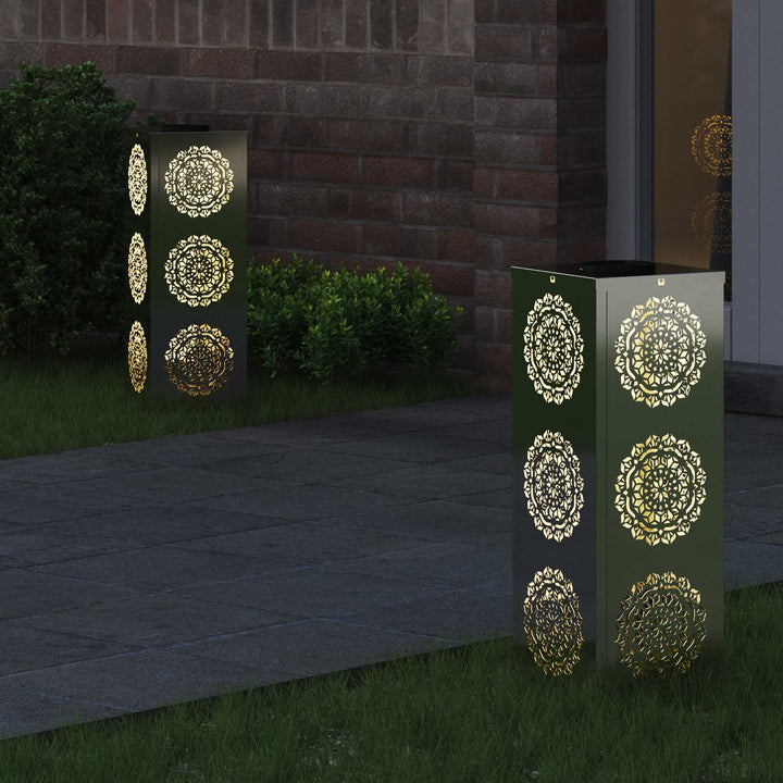 Solar LED sti lys 2 pcs Varm hvid 18 x 18 x 50 cm