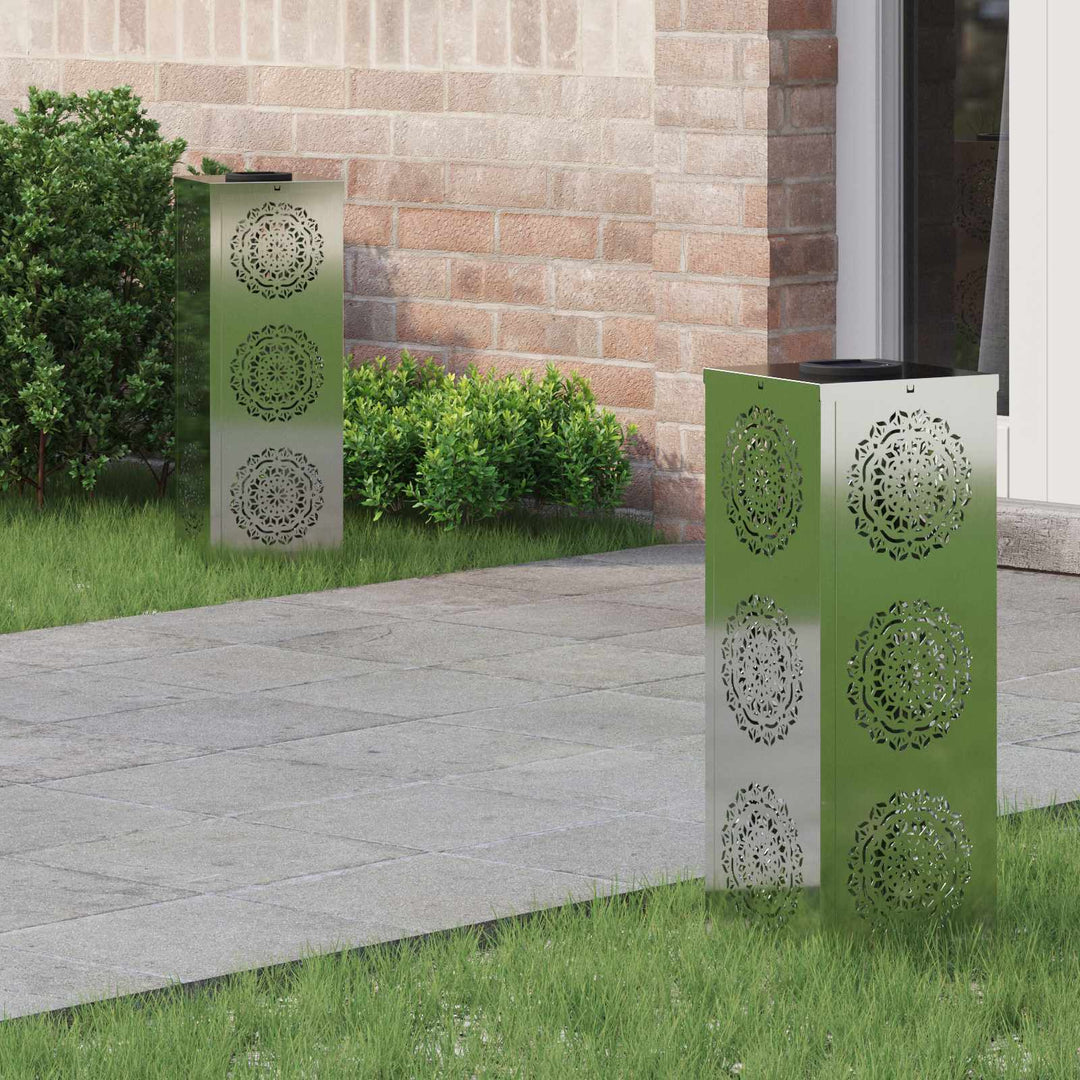 Solar LED sti lys 2 pcs Varm hvid 18 x 18 x 50 cm