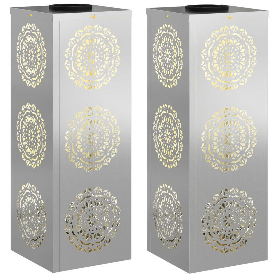 Solar LED sti lys 2 pcs Varm hvid 18 x 18 x 50 cm