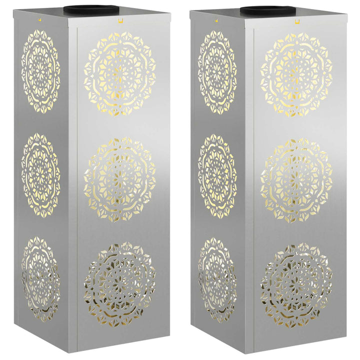 Solar LED sti lys 2 pcs Varm hvid 18 x 18 x 50 cm