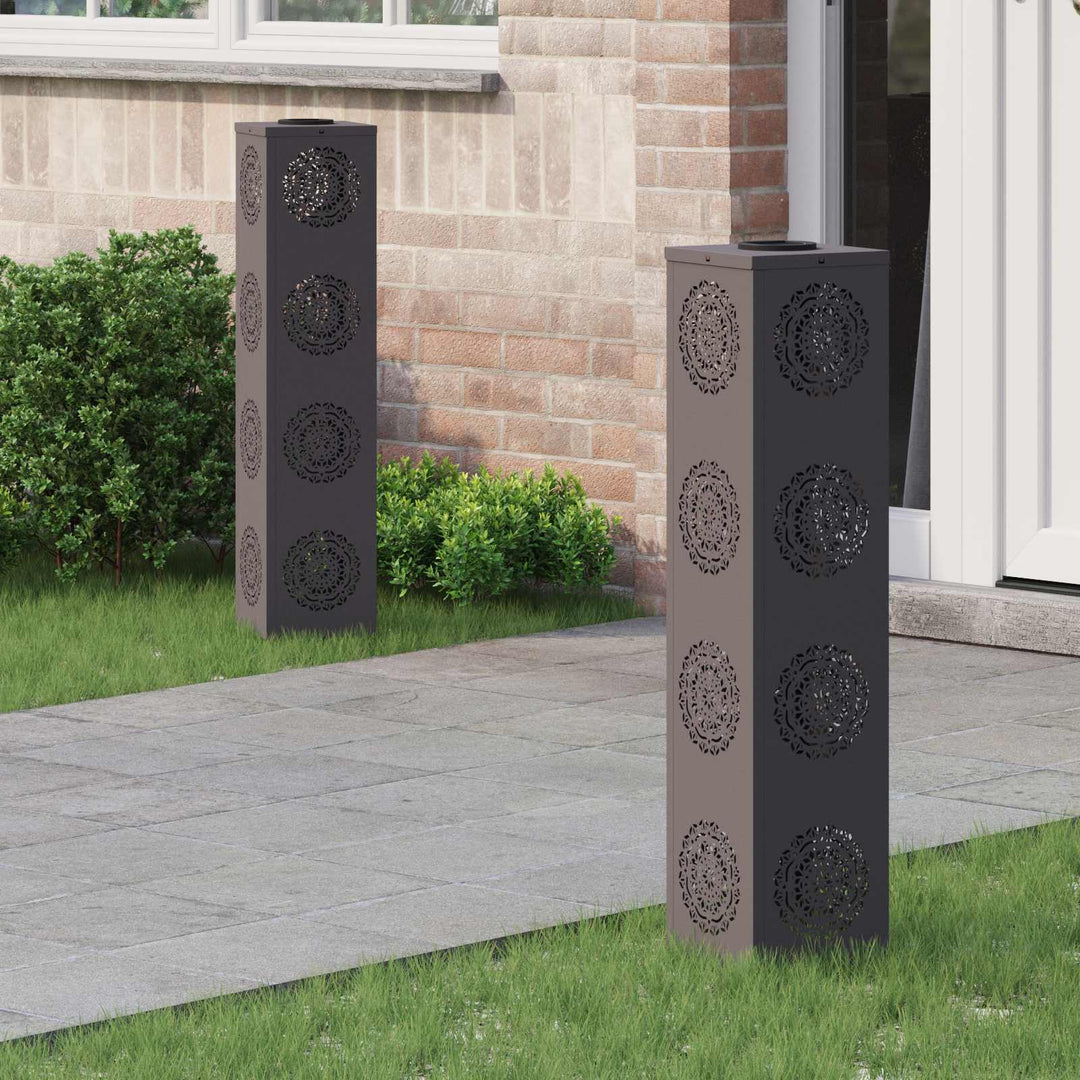 Solar LED sti lys 2 pcs Varm hvid 18 x 18 x 80 cm