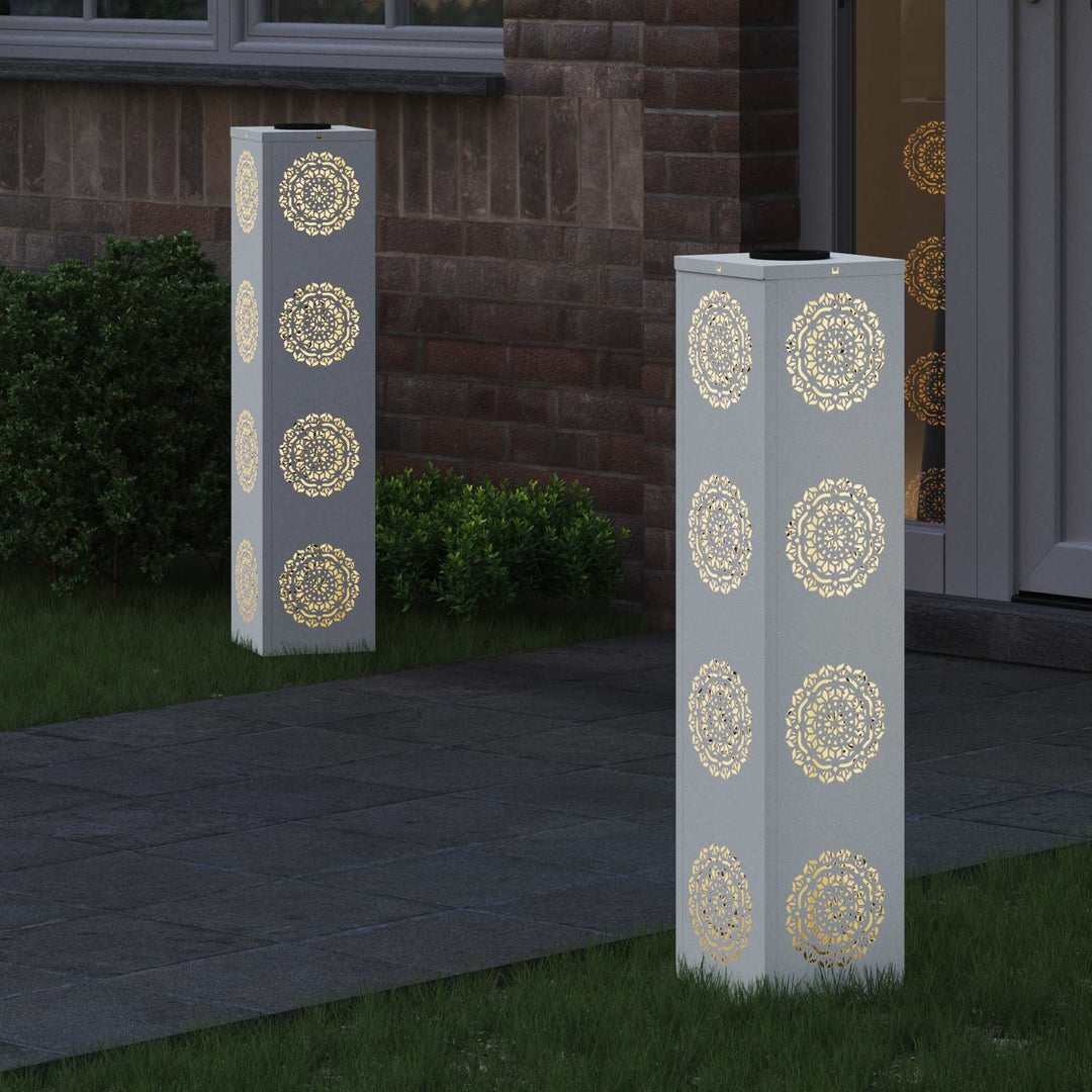 Solar LED sti lys 2 stk. Varm hvid 18 x 18 x 80 cm
