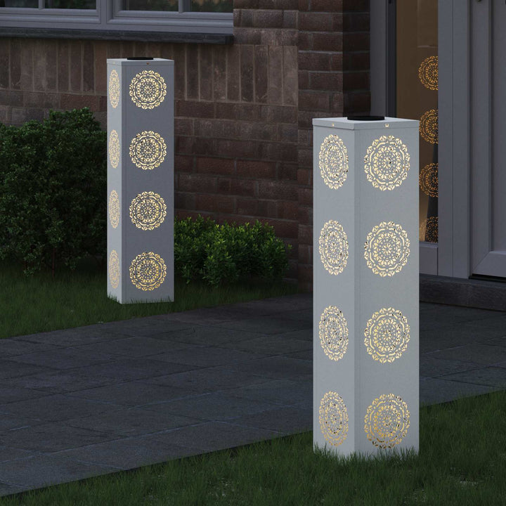 Solar LED sti lys 2 stk. Varm hvid 18 x 18 x 80 cm