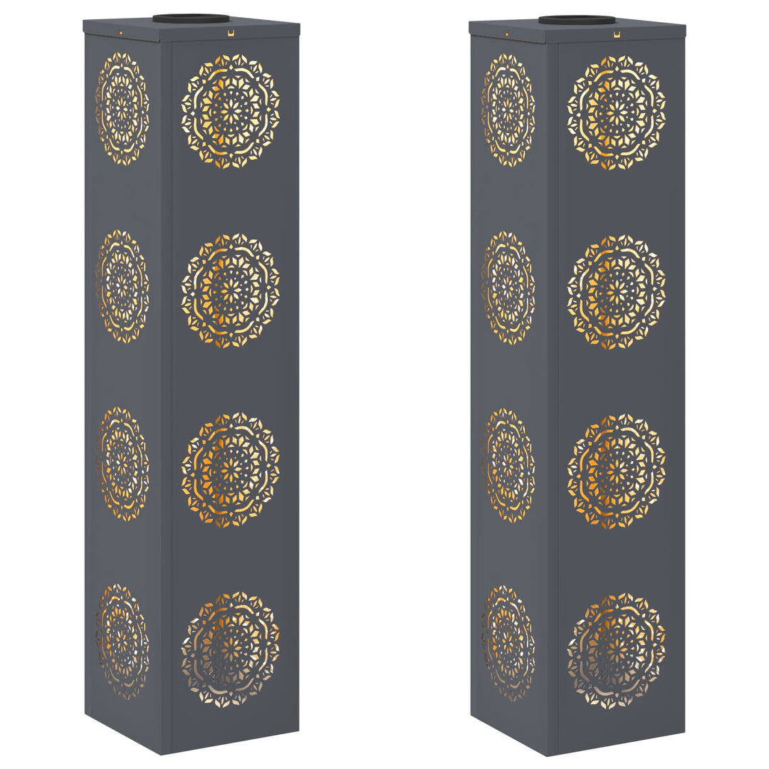 Solar LED sti lys 2 pcs Varm hvid 18 x 18 x 80 cm