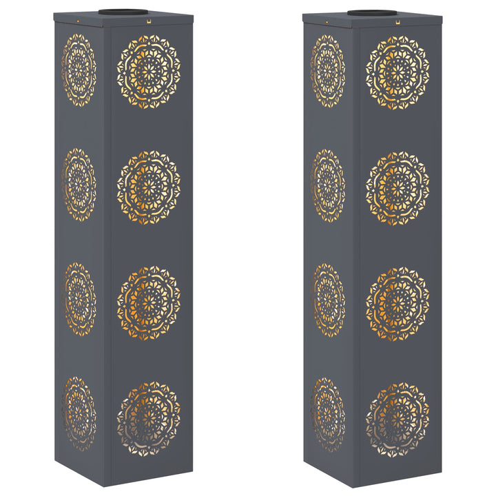 Solar LED sti lys 2 pcs Varm hvid 18 x 18 x 80 cm