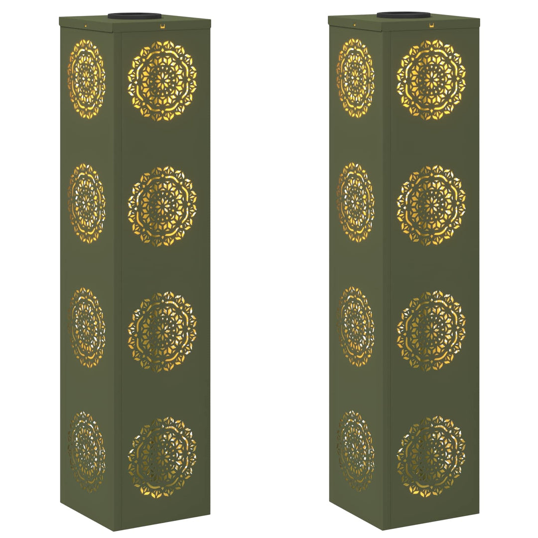 Solar LED sti lys 2 pcs Varm hvid 18 x 18 x 80 cm
